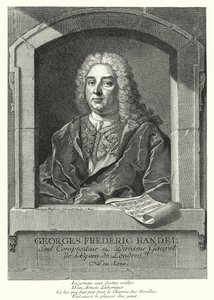 George Frideric Handel , tysk barokkkomponist (gravering)