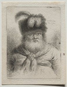 Gammel mann i pelshatt av Georg Friedrich Schmidt
