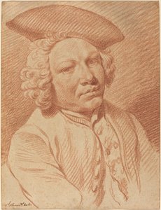 Portrett av en mann i en tricorn hatt av Georg Friedrich Schmidt