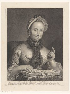 Portrett av Dorothée Louise Viedebandt, kone til kunstneren Georg Friedrich Schmidt Dorothée Louise Viedebandt, Femme de George Frederic Schmidt (tittel på objekt)