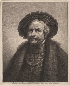 Selvportrett av Rembrandt av Georg Friedrich Schmidt, after Rembrandt van Rijn