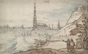 Utsikt over Landshut av Georg Hoefnagel