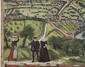 BRAUN, George (1541-1622). ORTELIUS, Abraham (1527-1598). HOGENBERG, Franz (1535-1590). Civitatis Orbis Terrarum (Theatrum orbis terrarum). 1572-1617. London. Detail. Radierung. SPANIEN. KASTILIEN UND LEON. Salamanca. Universitätsbibliothek Salamanca von Georg Hogenberg Franz (1535-90) & Ortelius Abraham (1527-98) Braun