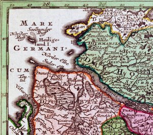 Detalj av Helgoland fra et kart over Nord-Tyskland