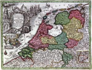 Kart over Holland av Georg Matthäus Seutter