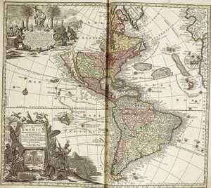 Kart over Amerika, 1744