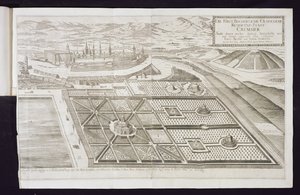 De nye hagene ved Cremsier, residensen til prins-biskopen, utgitt ca. 1700 av Georg Matthaus Vischer