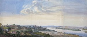 Utsikt over Mainz etter beleiringen i 1793. 1793