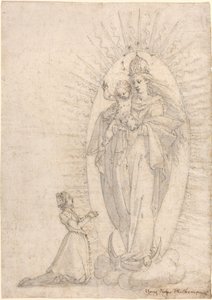 Madonna og barn viser seg for en anmoder av Georg Neher