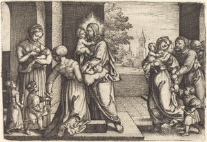 Kristus omgitt av barn av Georg Pencz