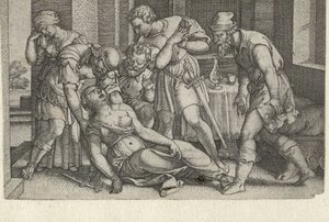 Collatinus og Brutus ved den døende Lucretia Historier fra tidlig romersk historie (serietittel) av Georg Pencz