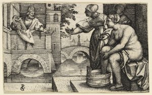 David observerer Batseba av Georg Pencz