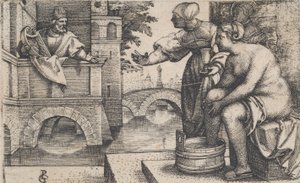 David og Batseba. av Georg Pencz