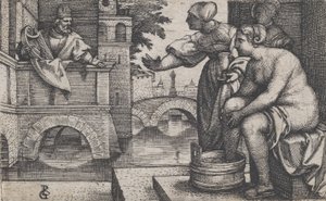 David og Batseba. av Georg Pencz