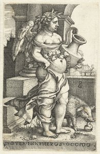 fråtsing (Gula) Gvla innvmeros occido (tittel på objekt) Seven Deadly Sins (serietittel) av Georg Pencz