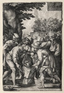 Joseph senket ned i en brønn, 1546. av Georg Pencz