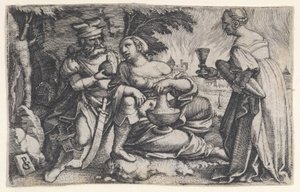 Lot og hans døtre. av Georg Pencz