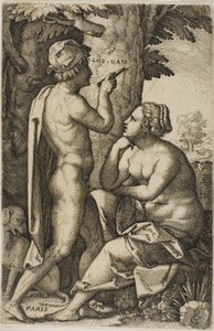 Paris og Oenone, fra greske heltinner av Georg Pencz