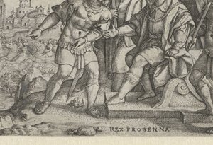 Porsenna hører at Cloelia har rømt Rex Prosenna Cloelia (tittel på objekt) Historier fra tidlig romersk historie (serietittel) av Georg Pencz