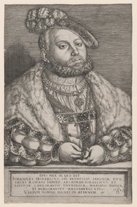 Portrett av Johann Friedrich the Magnanimous, kurfyrst av Sachsen, 1543. av Georg Pencz