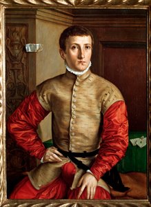 Portrett av en ung mann på 18 år - olje på tre, ca. 1544