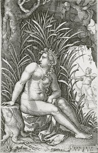 Procris drept av Cephalus av Georg Pencz