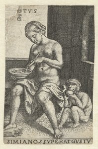 Smak (Gustus) Gvstvs simia nos svperat gvstv (tittel på objekt) Five Senses (serietittel) av Georg Pencz