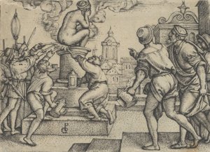 The Courtesan Punished, fra The Story of the Magician Virgil. av Georg Pencz