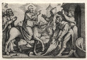 Jesu Kristi liv: Kristus kommer inn i Jerusalem, ca. 1534-35. av Georg Pencz