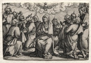 Jesu Kristi liv: Den hellige ånds nedstigning av Georg Pencz