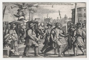 The Triumph of Fame on Chastity, fra The Triumphs of Petrarch. av Georg Pencz