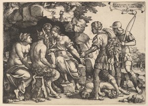 Thetis og Chiron, 1543. av Georg Pencz