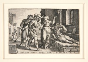 Tobit Blinded, pl. 3 fra serien The Story of Tobit av Georg Pencz