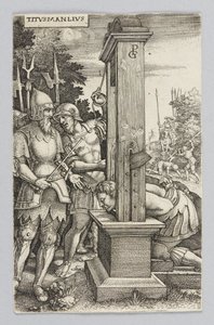 Titus Manlius overværer henrettelsen av sin sønn av Georg Pencz