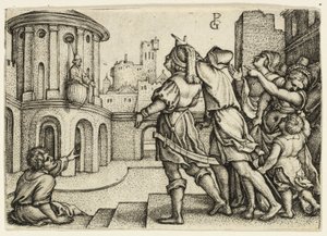 Magikeren Virgil henger i kurven av Georg Pencz