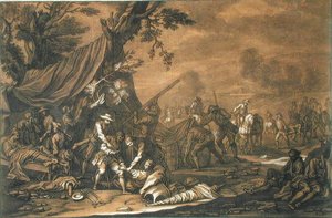 Transport av skadde etter slaget av Georg Philipp I (after) Rugendas