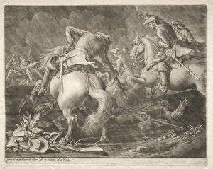 Tredning mellom prøyssiske og ungarske husarer av Georg Philipp I Rugendas