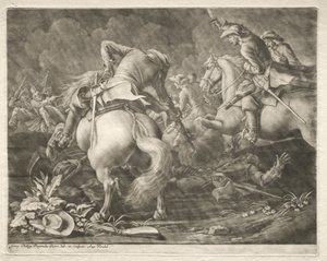 Tredning mellom prøyssiske og ungarske husarer. av Georg Philipp I Rugendas