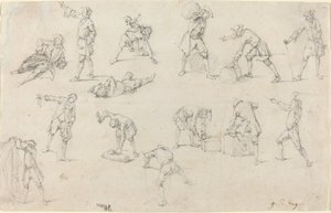 Studier av soldater i leir av Georg Philipp Rugendas