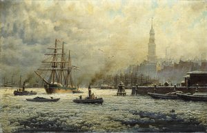 Hamburg havn, 1893 av Georg Schmitz