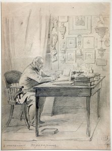 Faddei Boulgarine - Portrett av forfatteren Faddei Bulgarin (1789-1859) av Timm, Vasily (George Wilhelm) (1820-1895)