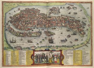 Utsikt over Venezia av Georg and Hogenberg Franz Braun