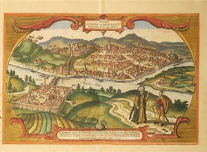 Budapest fra World Cities av Georg Braun av Georg Braun and Hogenberg Franz