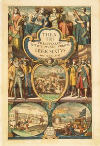 Frontispice av bind VI, fra Civitates Orbis Terrarum av Georg Braun av Georg Braun and Hogenberg Franz