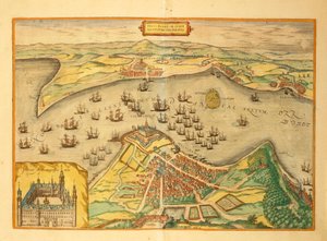 Kronborg fra Cities of the World av Georg Braun av Georg Braun and Hogenberg Franz