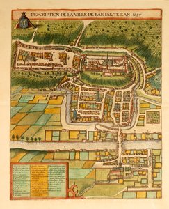 Kart over Bar-Le-Duc fra World Cities av Georg Braun av Georg Braun and Hogenberg Franz