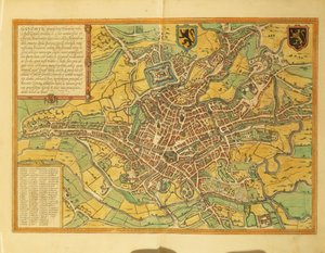 Kart over Ghent, Gand fra verdensbyer av Georg Braun av Georg Braun and Hogenberg Franz