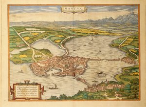 Kart over Mantua fra World Cities av Georg Braun