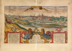 Kart over München, Tyskland, fra Cities of the World av Georg Braun av Georg Braun and Hogenberg Franz
