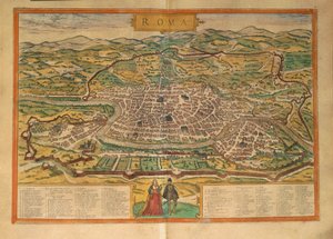 Kart over Roma fra andre verdenskrig av Georg Braun av Georg Braun and Hogenberg Franz